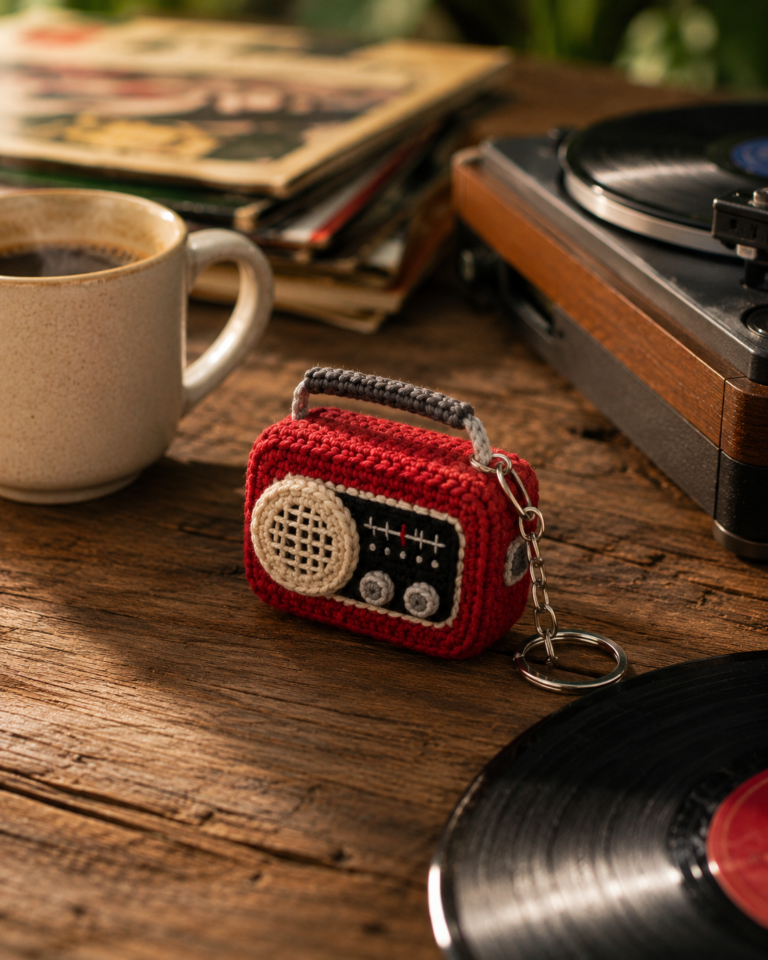 Tune In to Cuteness Free Amigurumi Retro Radio Keychain Crochet Pattern