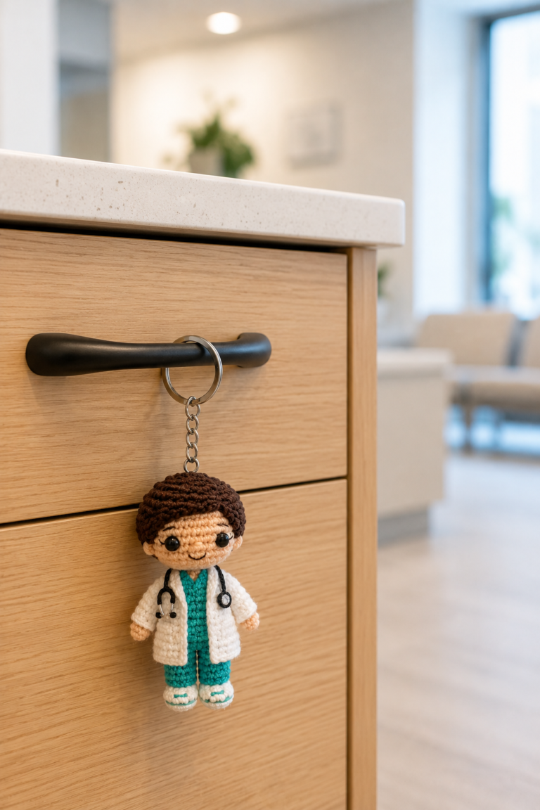 Tiny Crochet Doctor Keychain – Free Amigurumi Pattern