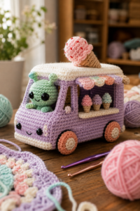 Out of This World Free Amigurumi Alien Ice Cream Truck Crochet Pattern
