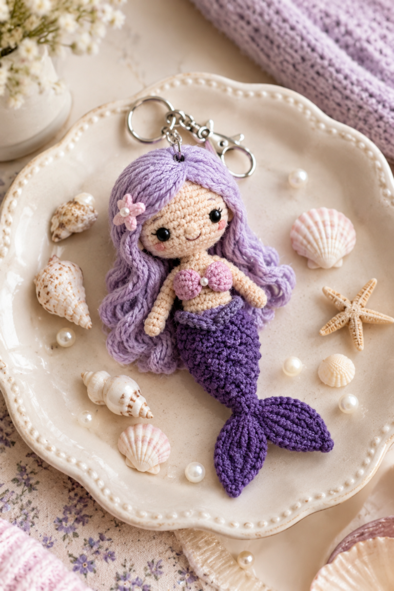 Cute Mermaid Crochet Keychain Pattern