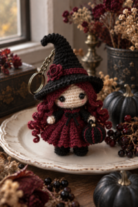 Charming Halloween Amigurumi Witch Keychain DIY