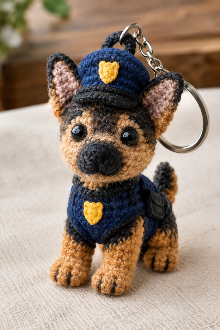 Crochet Police Dog Keychain Pattern: A Cute K9 Amigurumi Project