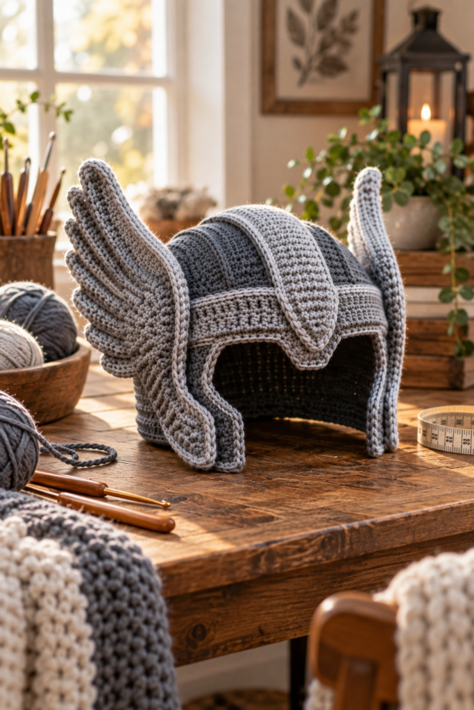 Easy Crochet Thor Helmet Pattern Tutorial