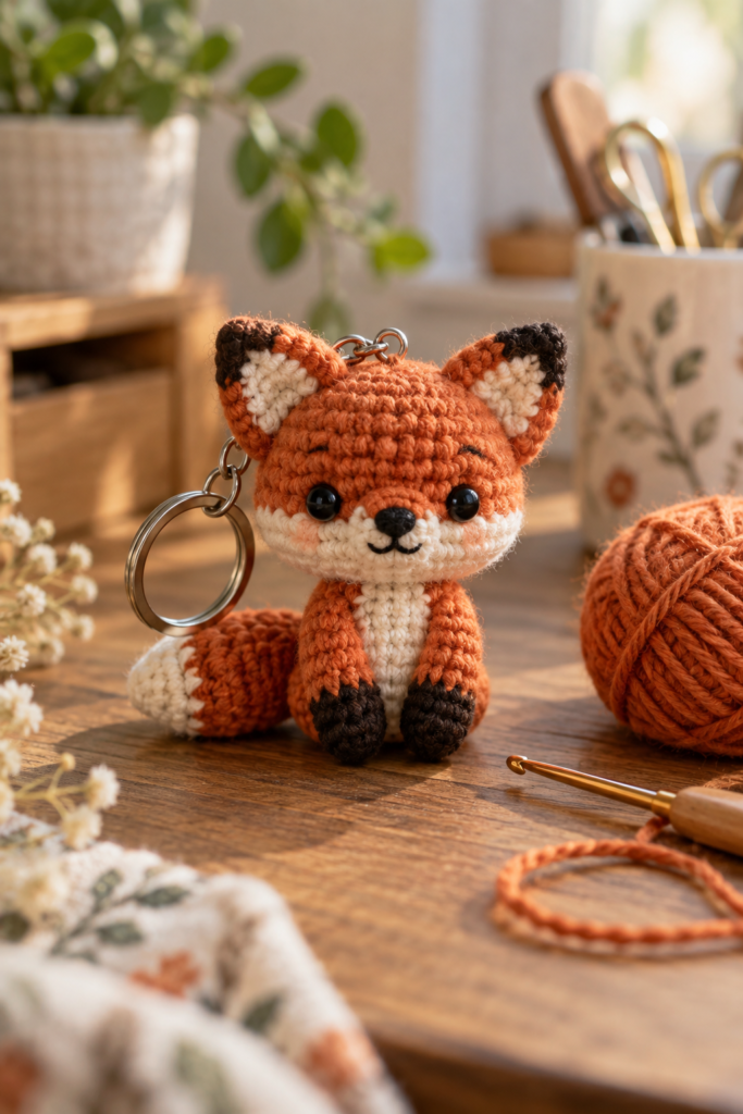 Adorable Mini Fox Crochet Keychain Tutorial