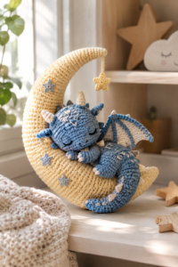 How to Make an Adorable Sleeping Dragon on the Moon Crochet