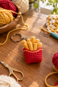 Easy Crochet French Fries Keychain Amigurumi